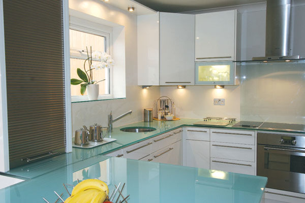 Glass kitchen countertops